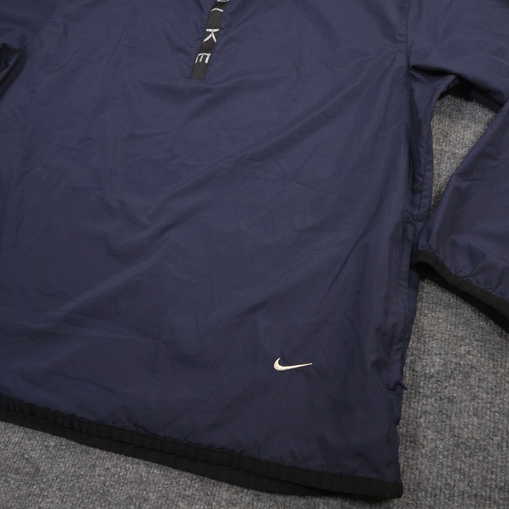 Vintage Nike Windbreaker Jacket Mens XL Navy Spell Out Zipper Placket Pockets - Picture 3 of 14
